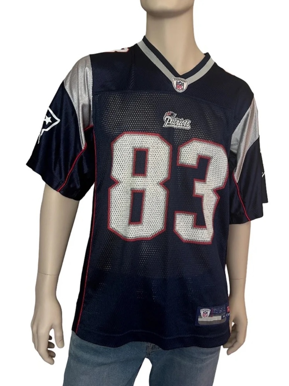 Reebok Wes Welker On Field Jersey # 83 New England Patriots 2007-12 Screen Print